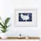 Blue & White Thankful Turkey Fall Print in White Frame